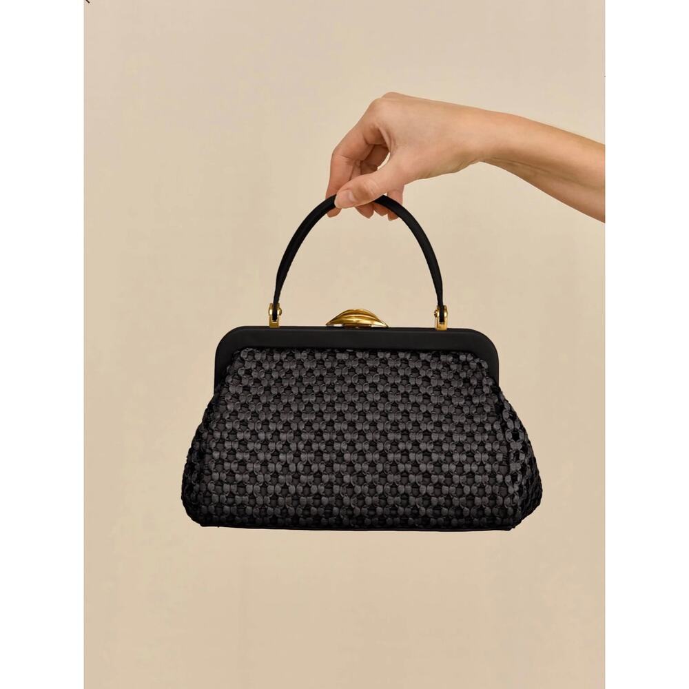 NEW Cult Gaia Zuma Crossbody Woven Bag Black